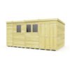 13Ft X 8Ft Pent Shed - Double Door With Windows