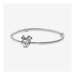 (17cm) Disney Pandora Moments Pavé Minnie Mouse Clasp Snake Chain Bracelet