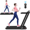 2 in 1 Folding Treadmill Electric 1-12KM/H Walking Running Machine Bluetooth