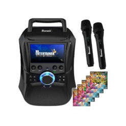 (2 x Wireless Microphones, 1000 Songs) Mr Entertainer Megabox Portable Karaoke Machine with Screen