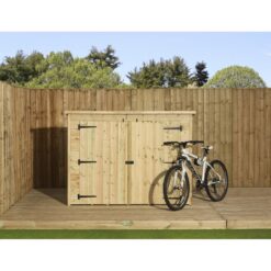 6 Ft. W x 3 Ft. D Tongue and Groove Pent Wooden Bike Shed