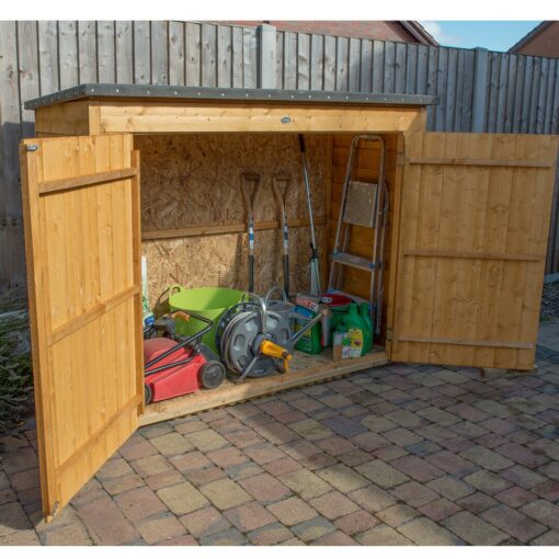 6 ft. W x 3 ft. D Solid Wood Horizontal Bike Shed