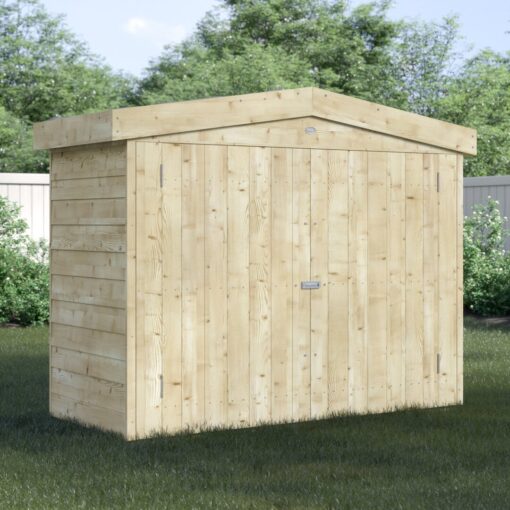 6 ft. W x 3 ft. D Solid Wood Overlap Apex Bike Shed