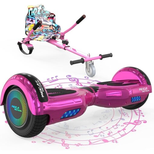 (6.5'' Self Balanced Electric Scooter,LED Hoverboard with Hoverkarts Segway for Kids) 6.5'' E Scooter LED Hoverboard with go-kart Segway