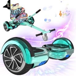 (6.5'' Self Balanced Electric Scooter,LED Hoverboard with go-karts Segway for Kids) 6.5'' E Scooter LED Hoverboard with go-kart Segway
