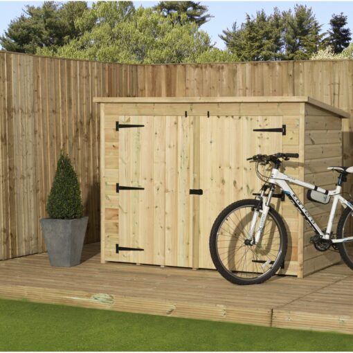 7 Ft. W x 4 Ft. D Shiplap Pent Wooden Bike Shed