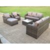 (9 seater, with rain covers) Wicker Rattan Garden Furniture Set Reclining Chair