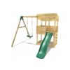 (Arches - Swing) Rebo Wooden Lookout Tower Playhouse with 6ft Slide