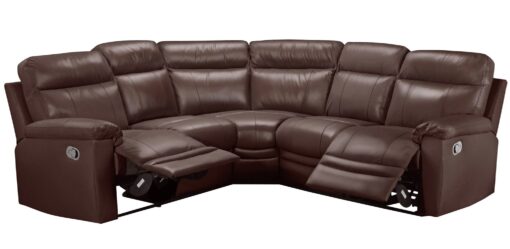 Argos Home Paolo Leather Manual Recliner Corner Sofa -Brown