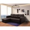 (Brown) Universal L - Corner Sofa Bed Faux Leather in Black, Brown. One Storage