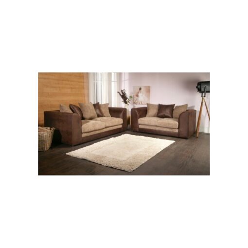 (Brown & Coffee, 3 & 2 Seater Set) Luca 3 & 2 Seater Sofa Set - 2 Colours