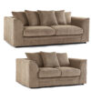 (Coffee, 3 & 2 Seater Set) Luxor 3 + 2 Seater Sofa Set - 4 Colours