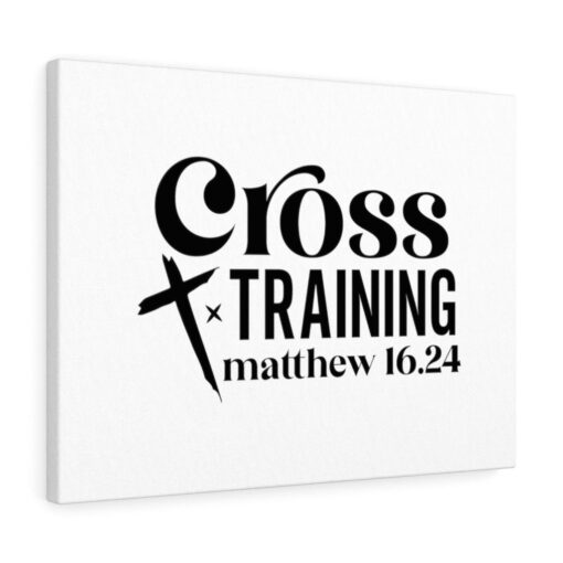 Cross Training Matthew 16:24 Christian - Wrapped Canvas Typography