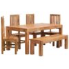 Dining Set with 4 Chairs and one Bench