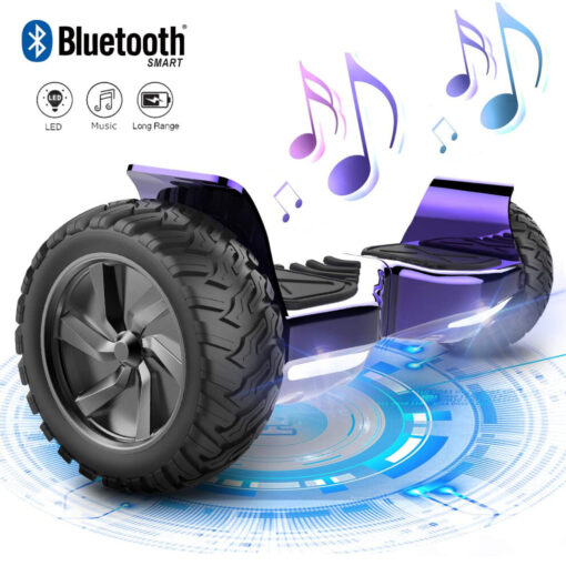 Evercross Hoverboards,8.5 inch all terrain, Electric Self Balancing Scooter With Powerful Motor LED Lights,Bluetooth speaker