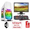 Fast Gaming PC Bundle Intel QuadCore i7 16GB RAM 1TB Windows 10 2GB GT710 G-force White