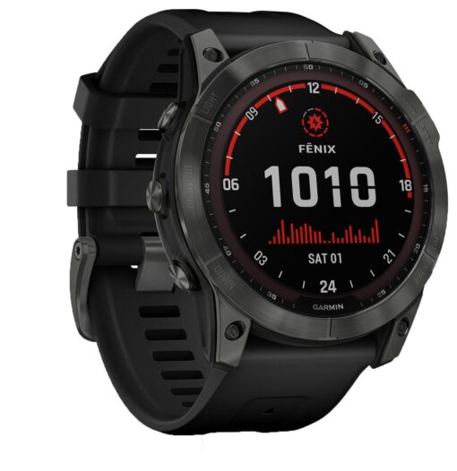 Garmin Fenix 7X Silicone Strap Smart Watch - Black