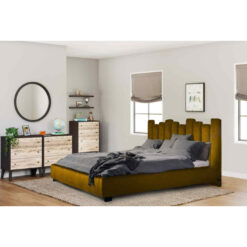 Glexton Bed Single Plush Velvet Black