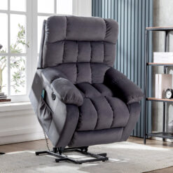 (Grey) Electric Lift Single Recliner Chair Sofa with Massage and Heat