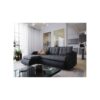 (Grey/Black) Corner Sofa Bed With Storage Fabric & Faux Leather