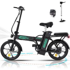 HITWAY E-Bike for Adults 16 Inch Lightweight 250W Electric Folding Pedal Assist Bike with Lock