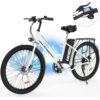 (HITWAY Electric Bike, 26" E Bike, up 70KM City Bike MT Bikes Bicycle) HITWAY 26" Electric Bike