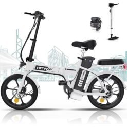 HITWAY Electric Bike E Bike Foldable Bikes 8.4Ah Battery, 250W Motor, Assist Range Up to 35-70Km