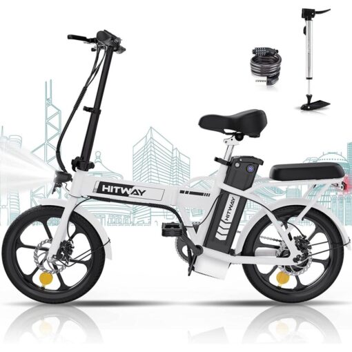 HITWAY Electric Bike E Bike Foldable Bikes 8.4Ah Battery, 250W Motor, Assist Range Up to 35-70Km