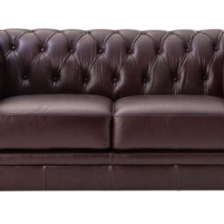 Habitat Chesterfield Leather 2 Seater Sofa - Chocolate