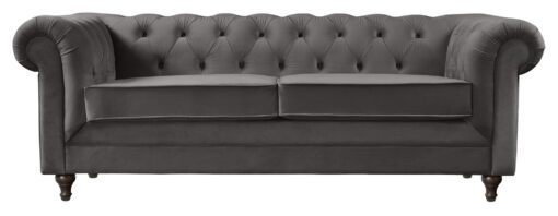 Habitat Chesterfield Velvet 3 Seater Sofa - Charcoal