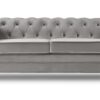 Habitat Chesterfield Velvet 3 Seater Sofa - Light Grey