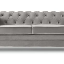 Habitat Chesterfield Velvet 3 Seater Sofa - Light Grey