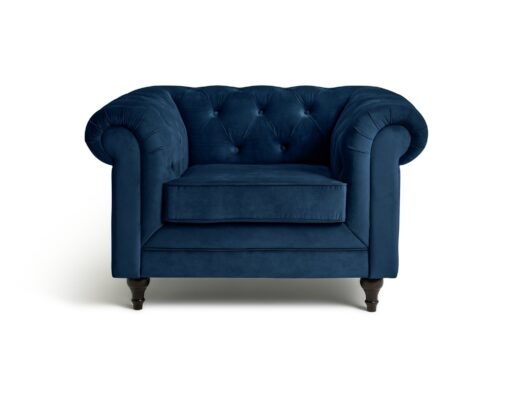 Habitat Chesterfield Velvet Armchair - Blue