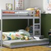 Habitat Detachable Bunk Bed, Trundle & 3 Mattresses -Grey