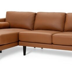 Habitat Jackson Leather Left Corner Chaise Sofa - Tan