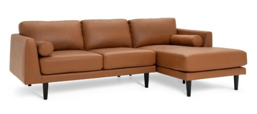 Habitat Jackson Leather Right Corner Chaise Sofa - Tan