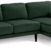 Habitat Jacob Velvet Left Hand Corner Sofa - Emerald Green