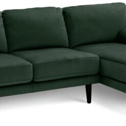 Habitat Jacob Velvet Left Hand Corner Sofa - Emerald Green