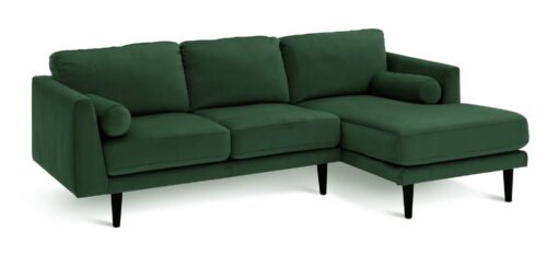 Habitat Jacob Velvet Right Hand Corner Sofa - Emerald Green