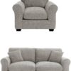 Habitat Lisbon Fabric Chair & 3 Seater Sofa - Grey