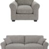 Habitat Lisbon Fabric Chair & 4 Seater Sofa - Grey