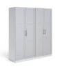 Habitat Munich Panelled 4 Door Wardrobe - Grey