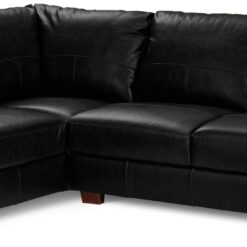 Habitat Salisbury Leather Right Hand Corner Sofa - Black