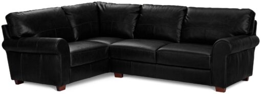 Habitat Salisbury Leather Right Hand Corner Sofa - Black