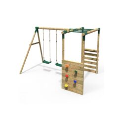 (Monkey Bars - Venus, Green) Rebo Wooden Children's Garden Swing Set with Monkey Bars
