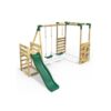 (Monkey Bars plus Deck & 6ft Slide - Venus, Green) Rebo Wooden Children's Swing Set with Monkey Bars plus Deck & 6ft Slide