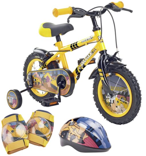 Pedal Pals Digger 12 inch Kids Bike, Helmet and Knee Pads