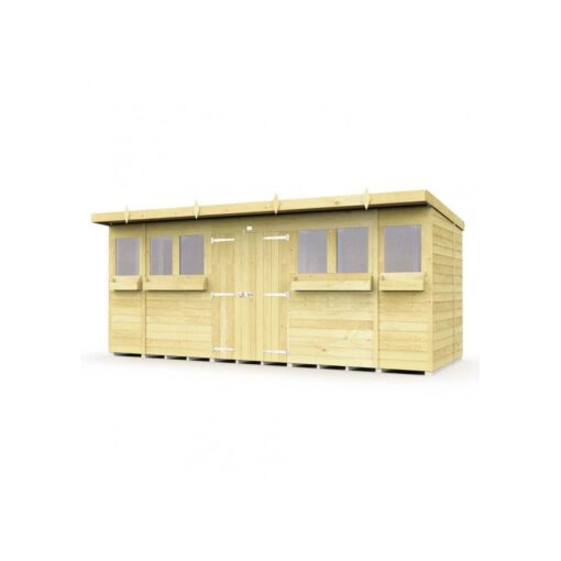 Pent Summer Shed 16ft x 5ft Fast & Free 2-5 Nationwide Delivery