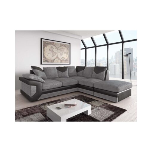 (Right Hand Facing) Dino Corner Sofa Faux Leather Fabric