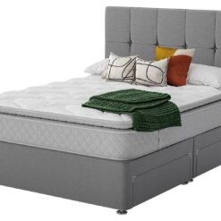 Sealy Abbot Pillowtop Double 4 Drawer Divan Bed - Grey